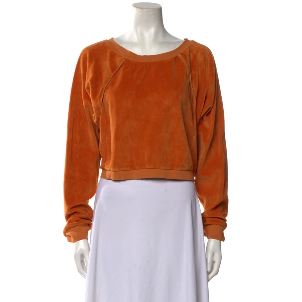 Suzie Kondi Cropped Velour Sweatshirt
